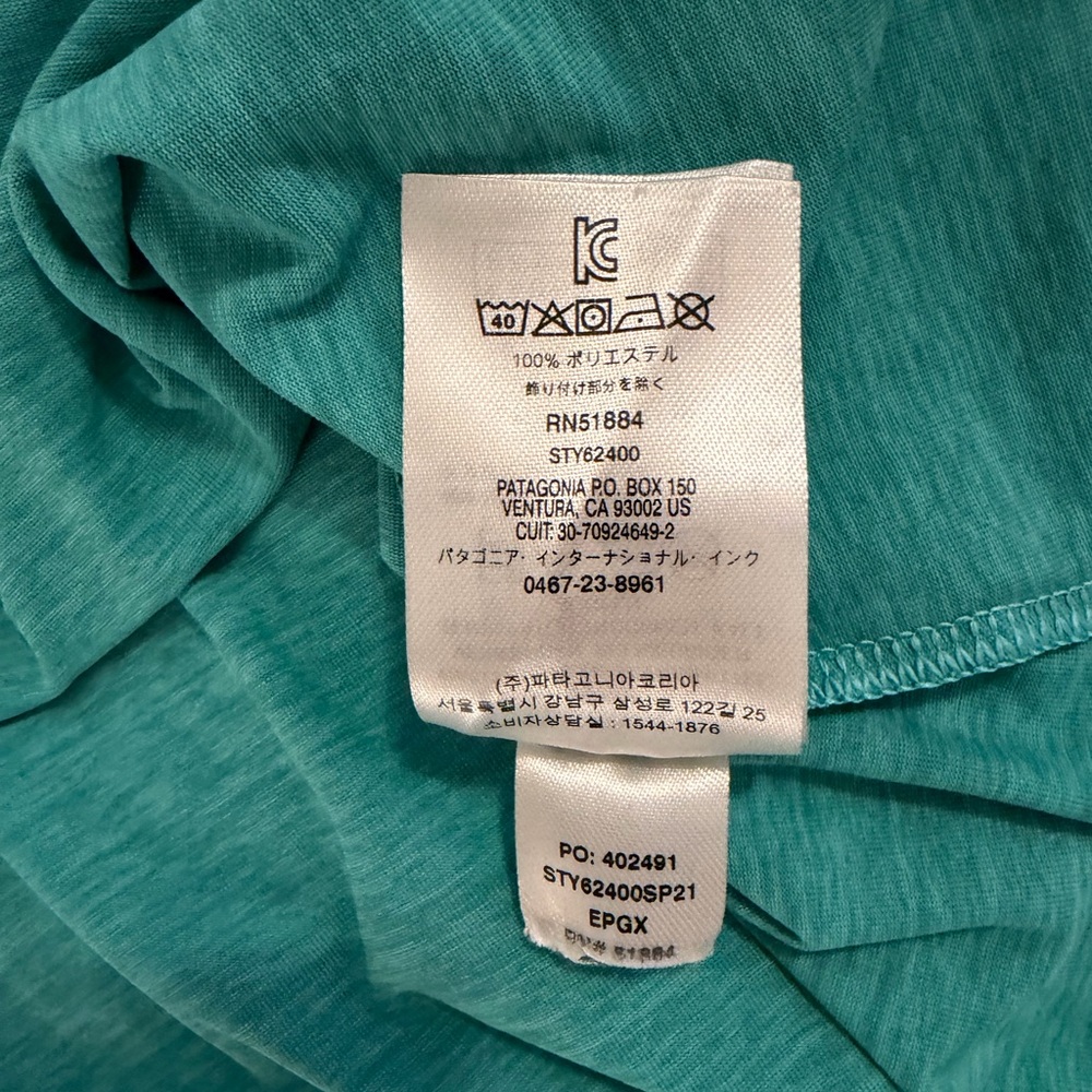 Patagonia Girls Capilene Cool Long-Sleeved Shirt, Like New, XL (14), Teal - Picture 5 of 5